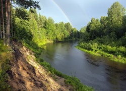 Rzeka, Las, Skarpa, Tęcza