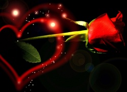 Walentynki, Serce, Czerwona, Róża