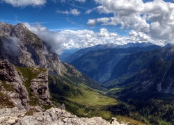 Piękne, Góry, Lasy, Chmury, Austria, Salzburg