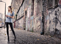 Dziewczyna, Telefon, Legginsy