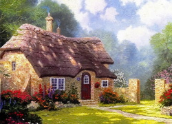 Obraz, Reprodukcja, Thomas Kinkade, Dom