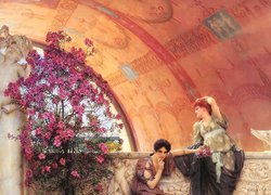 Lawrence Alma-Tadema, Obraz, Kobiety, Rzeźby, Kwiaty