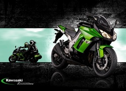 Kawasaki Z 1000 SX, Zielony, Motocykl, Motocykliści