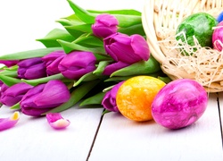 Wielkanoc, Tulipany, Jajka
