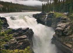 Wodospad, Skały, Alberta, Kanada