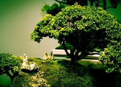 Drzewka, Bonsai, Figurki, Porcelanowe