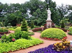 Park, Klomby, Posąg