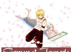 Naruto, blond włosy, miecz