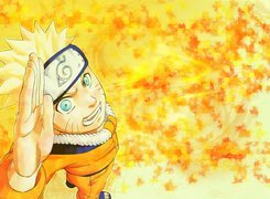 Naruto, dłoń, niebieskie oczy
