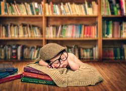 Śpiące, Dziecko, Okulary, Książki