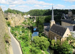 Luksemburg, Miasto, Kościół, Mury, Zamkowe, Rzeka, Mozela