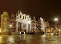 Miasto, Nocą, Gdańsk, Polska