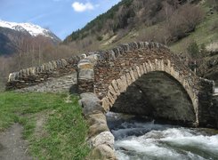 Andora, Pireneje, Rzeka, Valira, Kamienny, Mostek