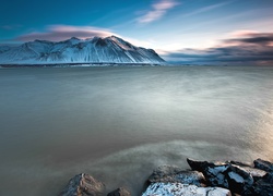 Kanada, Ośnieżone, Góry, Jezioro Abraham Lake