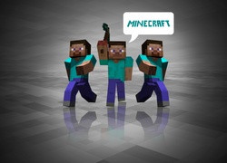 Minecraft, Steve, Ludzie, Kilof, Odblask