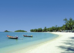 Plaża, Łodzie, Koh, Samui, Tajlandia