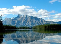 Kanada, Park Narodowy Banff, Góry, Lasy, Jezioro