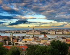 Domy, Pałac, Królewski, Rzeka, Dunaj, Budapeszt, Węgry