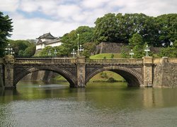 Tokio, Cesarski, Jezioro, Most, Drzewa