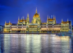 Rzeka, Dunaj, Zabytek, Parlament, Budapeszt, Węgry