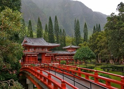 Góry, Most, Świątynia, Japonia