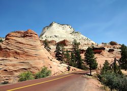 Stany Zjednoczone, Stan Utah, Park Narodowy Zion, Góry, Droga