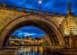 Rzeka, Most Sant Angelo, Bazylika, Watykan, Rzym, Włochy