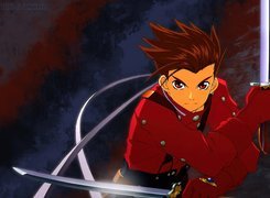 Tales Of Symphonia, czerwony strój, miecz