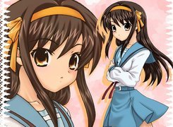 Suzumiya Haruhi No Yuuutsu, ciemne włosy, opaska
