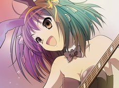 Suzumiya Haruhi No Yuuutsu, gitara, kolorowe włosy