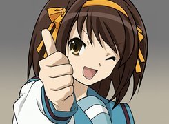 Suzumiya Haruhi No Yuuutsu, kciuk, krótkie włosy