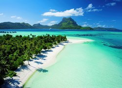 Ocean, Plaża, Wyspa, Bora Bora