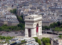 Francja, Paryż, Łuk Triumfalny, Panorama, Domy
