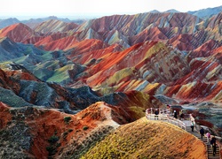 Kolorowe, Góry, Zhangye Danxia, Chiny