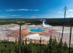 Stany Zjednoczone, Park Narodowy Yellowstone, Grand Prismatic Spring, Gorące żródła, Jezioro