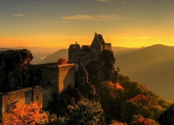 Austria, Powiat Melk, Zamek Aggstein Castle, Ruiny