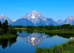 Stany Zjednoczone, Stan Kalifornia, Park Narodowy Yosemite, Jezioro Mirror Lake, Las, Góry