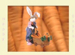 Wielkanoc,królik z marchewkami