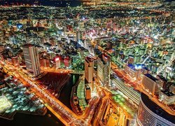 Yokohama, Nocą, Japonia