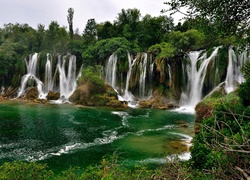 Wodospady, Zieleń, Kravice, Bośnia