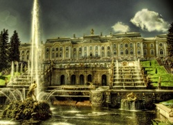 Pałac, Fontanna, Peterhof, Rosja