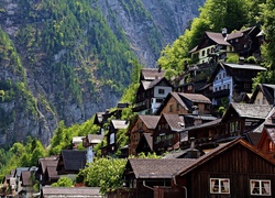 Hallstatt, Austria, Domy, Góry, Stok