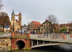 Panorama, Brugii, Rzeka, Most