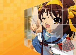Suzumiya Haruhi No Yuuutsu, dziewczyna, brązowe włosy