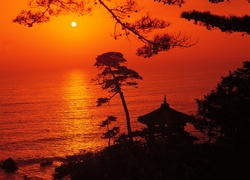 Wybrzeże, Korei, Zachód, Słońca