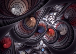 Szare, Spirale, Abstrakcja, Grafika