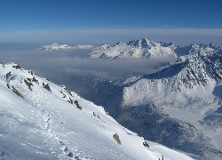 Śnieg, Góry, Mgła