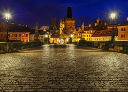 Praga, Czechy, Miasto, Noc