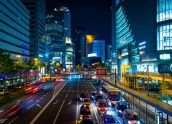 Osaka, Japonia, Miasto, Noc