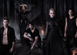 Pamiętniki wampirów, The Vampire Diaries, Steven R McQueen, Candice Accola, Michael Trevino, Noc, Ogień, Las, Bohaterowie